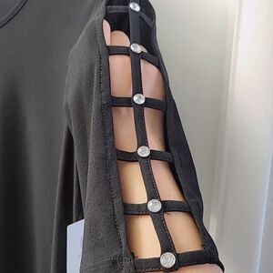 Black Cutout Sleeve Top